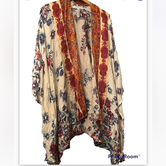 BCBG Generation Womens Viscose Floral Print Chiffon Kimono Long Cardigan Blouse - Picture 3 of 6